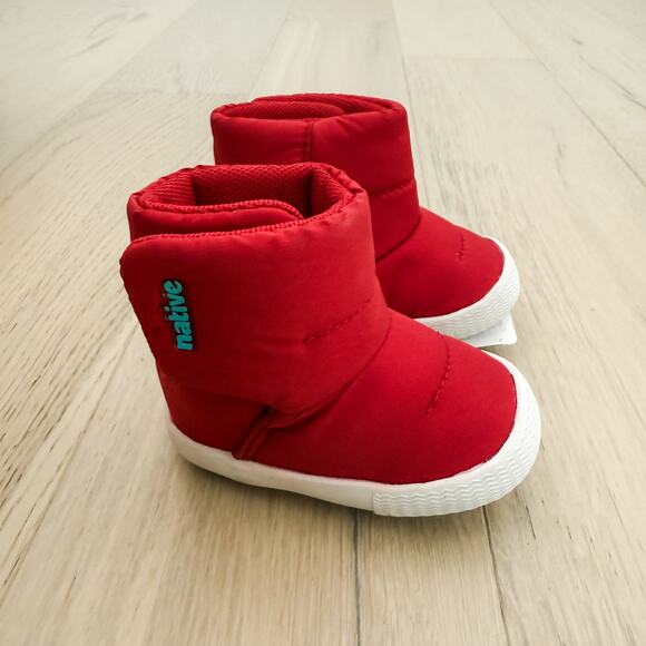 Native Baby Boots Size US 2 Red Chamonix Baby B1 Puffer Winter Cozy Outdoor Snow - Picture 1 of 5